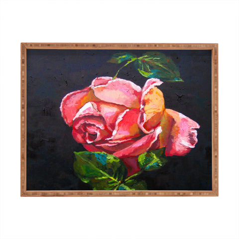 Jenny Grumbles Pink Rose Rectangular Tray