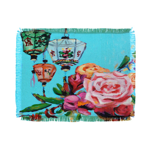 Jenny Grumbles Shanghai Blossom Throw Blanket