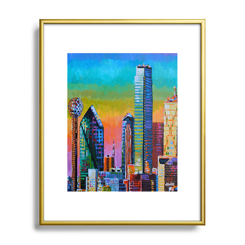 Jenny Grumbles Somewhere Over The Big D Metal Framed Art Print