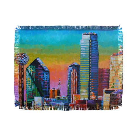 Jenny Grumbles Somewhere Over The Big D Throw Blanket