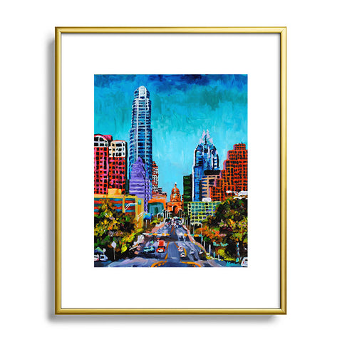 Jenny Grumbles Up South Congress Metal Framed Art Print