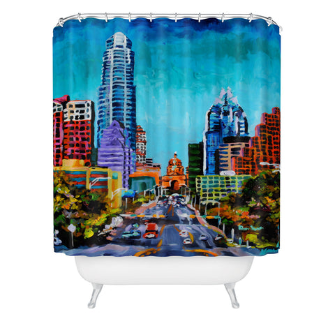 Jenny Grumbles Up South Congress Shower Curtain