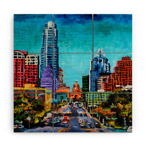 Jenny Grumbles Up South Congress Wood Wall Mural