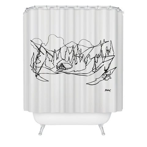 Jessa Gilbert Cozy Winter Cabin Shower Curtain