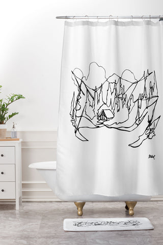 Jessa Gilbert Cozy Winter Cabin Shower Curtain And Mat