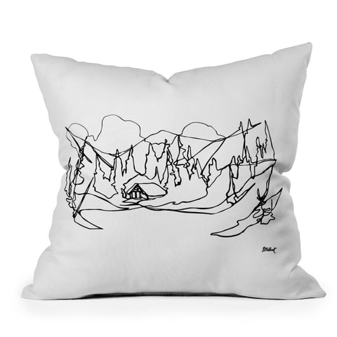 Jessa Gilbert Cozy Winter Cabin Throw Pillow