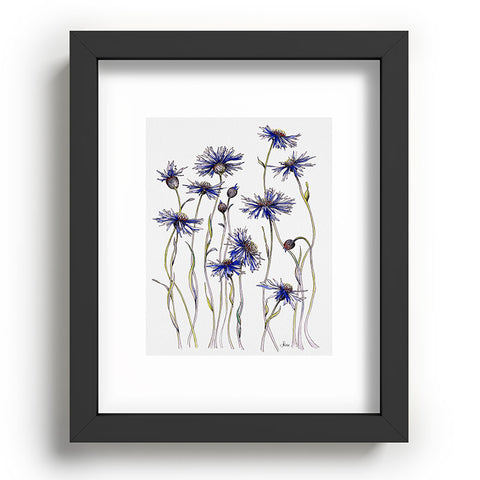 Jessica Hanselmann Blue Cornflowers Recessed Framing Rectangle