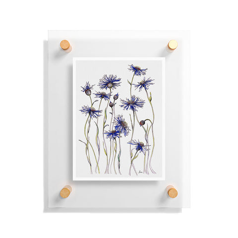 Jessica Hanselmann Blue Cornflowers Floating Acrylic Print