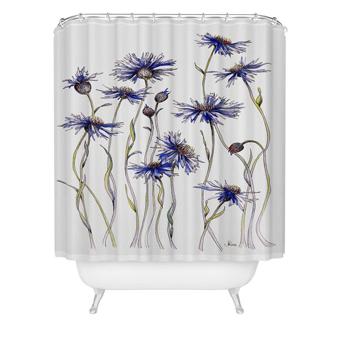 Jessica Hanselmann Blue Cornflowers Shower Curtain