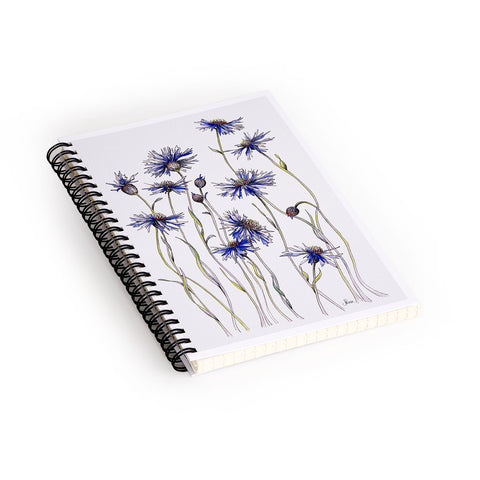 Jessica Hanselmann Blue Cornflowers Spiral Notebook