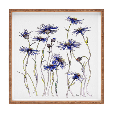 Jessica Hanselmann Blue Cornflowers Square Tray