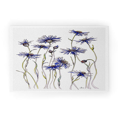 Jessica Hanselmann Blue Cornflowers Welcome Mat