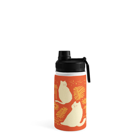Jimmy Tan Abstraction minimal cat 27 Water Bottle