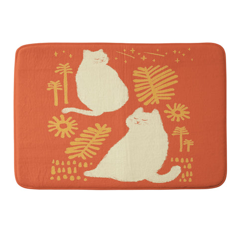 Jimmy Tan Abstraction minimal cat 27 Memory Foam Bath Mat