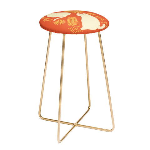 Jimmy Tan Abstraction minimal cat 27 Counter Stool