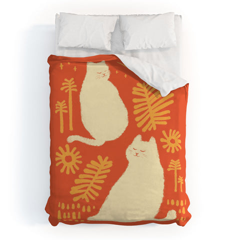 Jimmy Tan Abstraction minimal cat 27 Duvet Cover