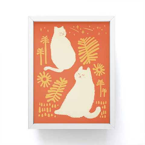 Jimmy Tan Abstraction minimal cat 27 Framed Mini Art Print