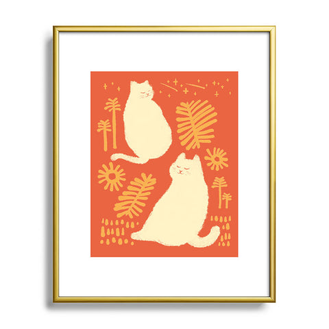 Jimmy Tan Abstraction minimal cat 27 Metal Framed Art Print