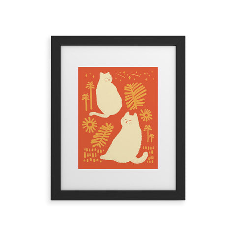 Jimmy Tan Abstraction minimal cat 27 Framed Art Print