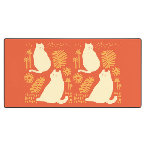 Jimmy Tan Abstraction minimal cat 27 Desk Mat