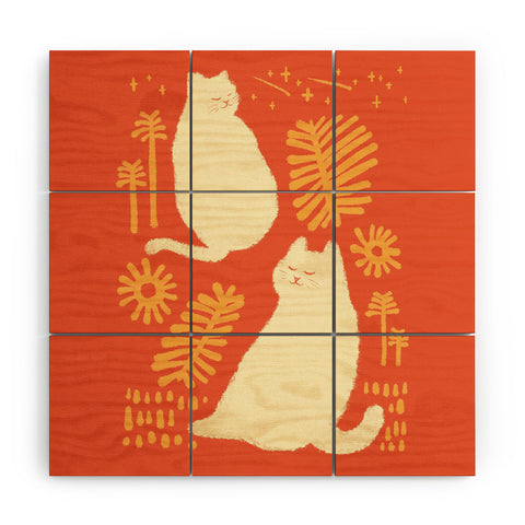 Jimmy Tan Abstraction minimal cat 27 Wood Wall Mural