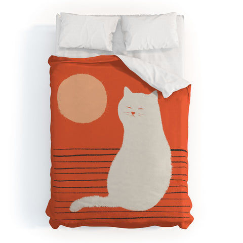 Jimmy Tan Abstraction minimal cat 31 Duvet Cover