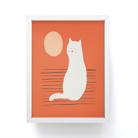 Jimmy Tan Abstraction minimal cat 31 Framed Mini Art Print