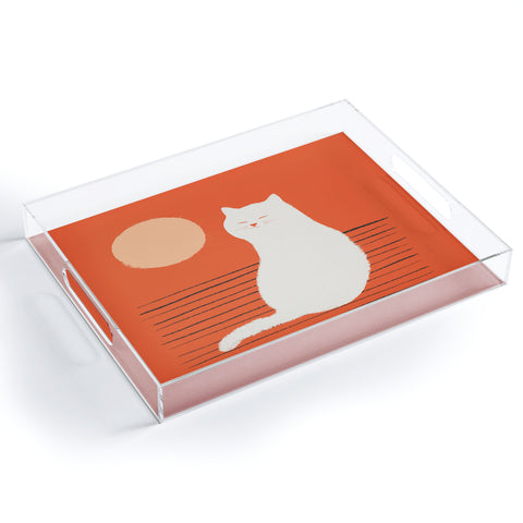 Jimmy Tan Abstraction minimal cat 31 Acrylic Tray