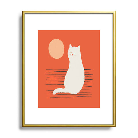 Jimmy Tan Abstraction minimal cat 31 Metal Framed Art Print