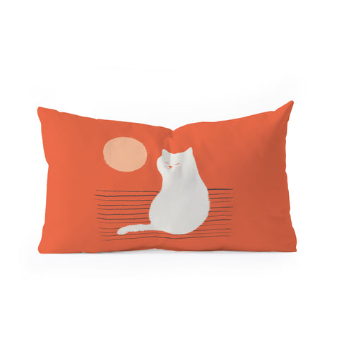 Jimmy Tan Abstraction minimal cat 31 Oblong Throw Pillow