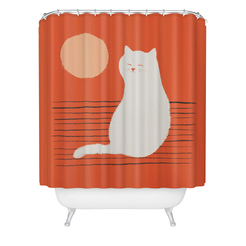 Jimmy Tan Abstraction minimal cat 31 Shower Curtain