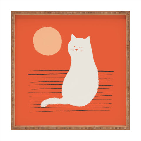 Jimmy Tan Abstraction minimal cat 31 Square Tray