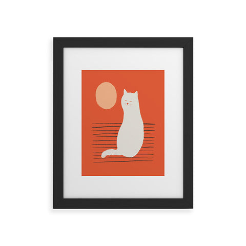 Jimmy Tan Abstraction minimal cat 31 Framed Art Print