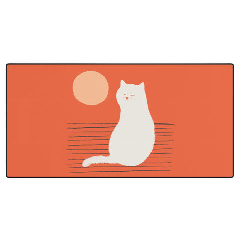 Jimmy Tan Abstraction minimal cat 31 Desk Mat