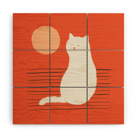 Jimmy Tan Abstraction minimal cat 31 Wood Wall Mural