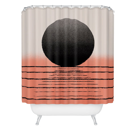 Jimmy Tan Abstraction pattern 26 red oce Shower Curtain
