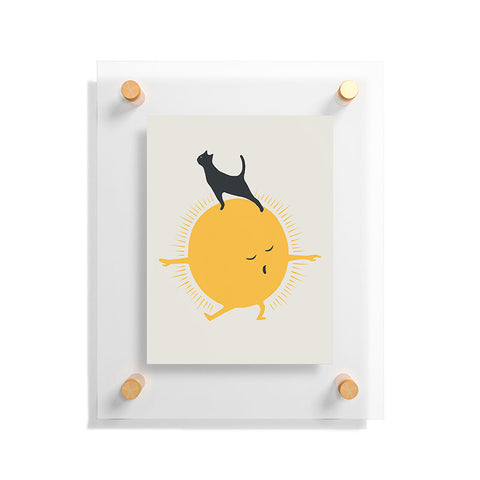 Jimmy Tan Good Meowing 9 yoga warrior II Floating Acrylic Print