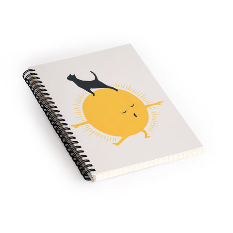 Jimmy Tan Good Meowing 9 yoga warrior II Spiral Notebook