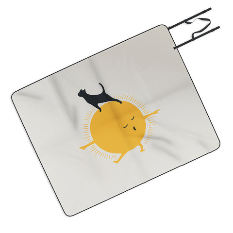 Jimmy Tan Good Meowing 9 yoga warrior II Picnic Blanket