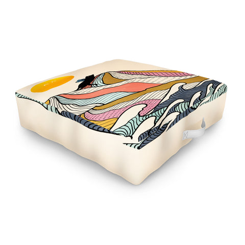 Jimmy Tan Good Morning Meow 3 Reading Outdoor Floor Cushion