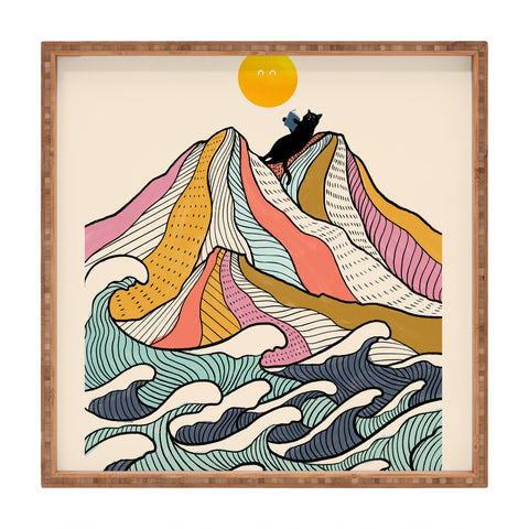 Jimmy Tan Good Morning Meow 3 Reading Square Tray