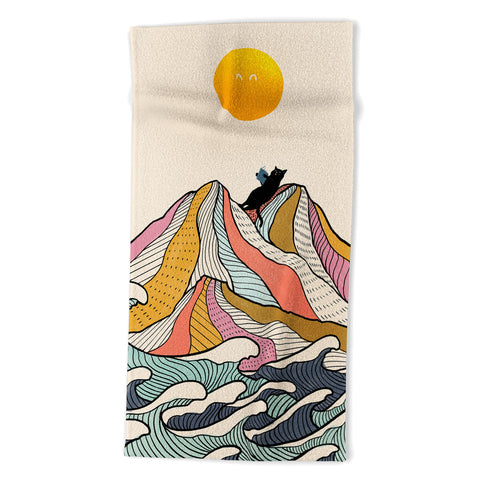 Jimmy Tan Good Morning Meow 3 Reading Beach Towel