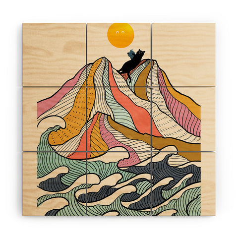 Jimmy Tan Good Morning Meow 3 Reading Wood Wall Mural