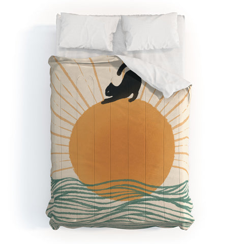 Jimmy Tan Good Morning Meow 7 Sunny Day Comforter