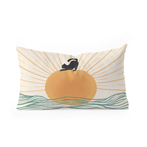 Jimmy Tan Good Morning Meow 7 Sunny Day Oblong Throw Pillow