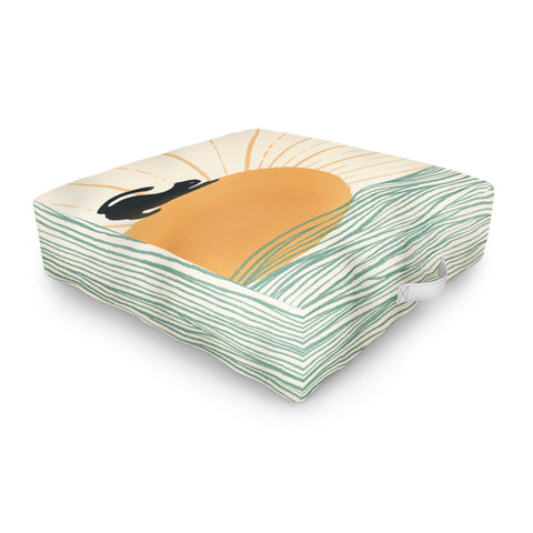 Jimmy Tan Good Morning Meow 7 Sunny Day Outdoor Floor Cushion