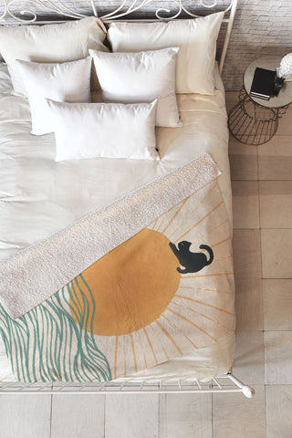 Jimmy Tan Good Morning Meow 7 Sunny Day Fleece Throw Blanket