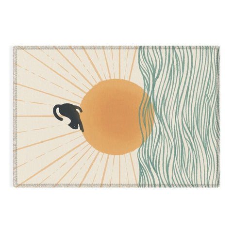 Jimmy Tan Good Morning Meow 7 Sunny Day Outdoor Rug