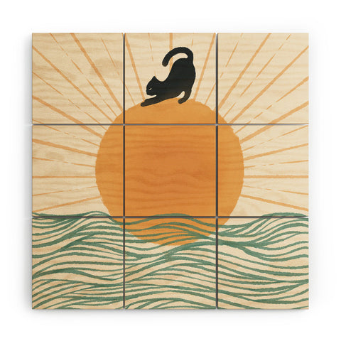 Jimmy Tan Good Morning Meow 7 Sunny Day Wood Wall Mural