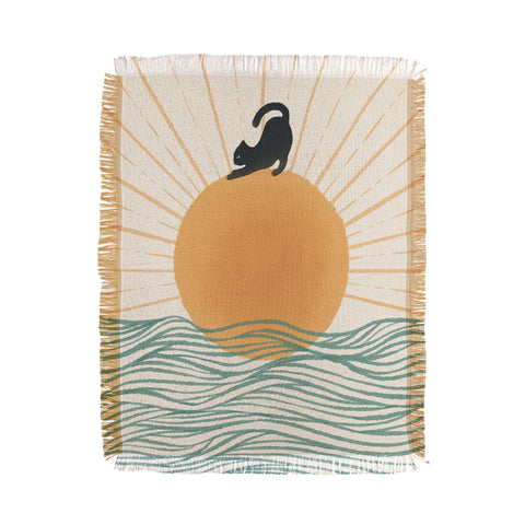 Jimmy Tan Good Morning Meow 7 Sunny Day Throw Blanket